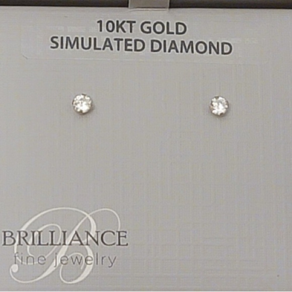 10kt Gold Simulated Diamond Earrings